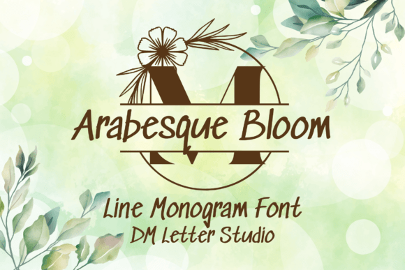 Arabesque Bloom Split Monogram Font