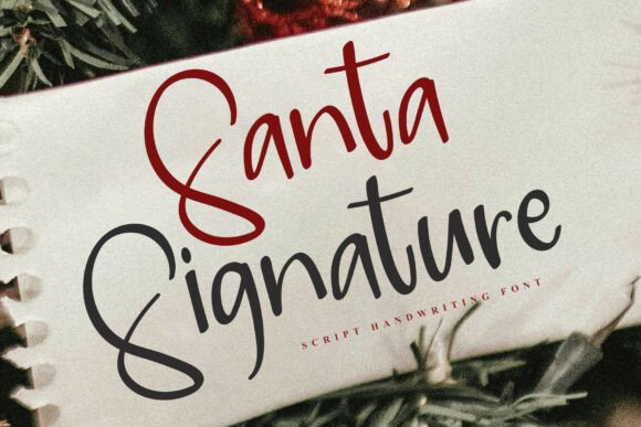 Santa Signature Font for Handmade Crafts and Product Labels